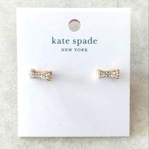 Kate Spade Ready Set Bow Earrings in Rose Gold Pave